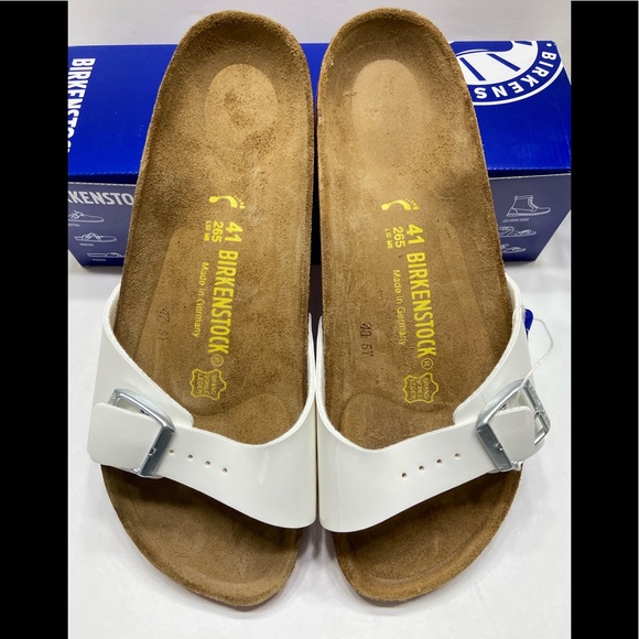 NEW Birkenstock Madrid Women’s Patent Birko-Flor Adjustable Buckle Sandals Slide - Picture 3 of 10